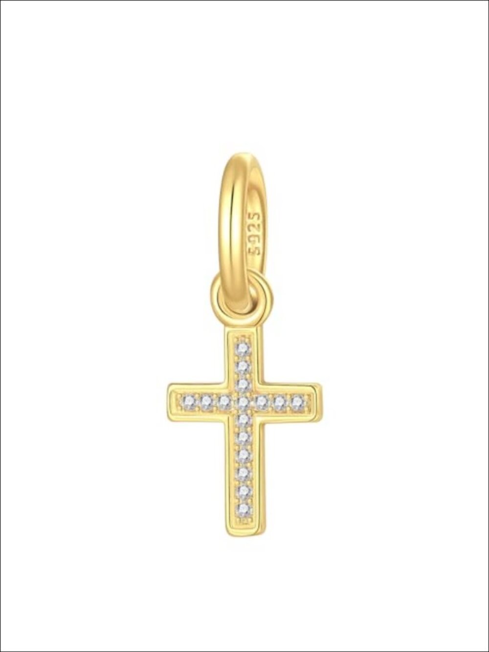 925 Sterling Silver Cross Charm Bead for Bracelet Necklace Hypoallergenic Gift